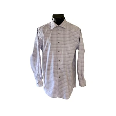 Van Heusen Flex воротник регулярный крой эластичной чек платье рубашка мужская размер 16  - Изображение 1 из 4