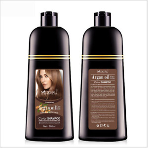 Women 500Ml Natural Permanent Instant Hair Dye Shampoo Argan Oil Hair Coloring