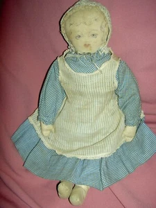 Very RARE early, Moravian Church original cloth doll w/ copy of original history - Bild 1 von 11
