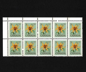 OPC 1977 Canadá 3c Lily Block de 10 Sc#708 Estampillada sin montar o nunca montada 47285 - Imagen 1 de 1