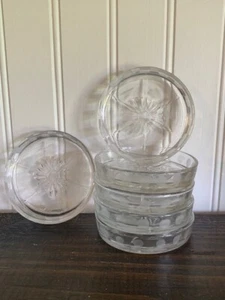 Vintage Untersetzer aus geätztem Glas (6) - Bild 1 von 6
