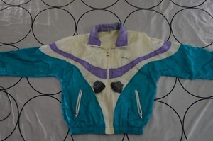Vintage Ellesse Retro Feder weiß Windbreaker durchgehender Reißverschluss Jacke Größe 9 XLarge☕ - Bild 1 von 12