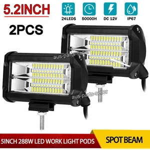 2x 5inch 288W LED Work Light Bar Spot Pods Offroad Driving Fog Lamp For Car SUV - Picture 1 of 9
