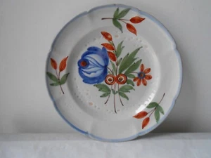 ANCIENNE ASSIETTE EN FAIENCE NORD FRANCE. 18/19ème..Antique plate.Pottery - Picture 1 of 7