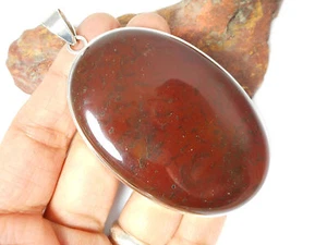 Großer roter ONYX Sterlingsilber 925 Edelstein ANHÄNGER - gestempelt - Bild 1 von 5