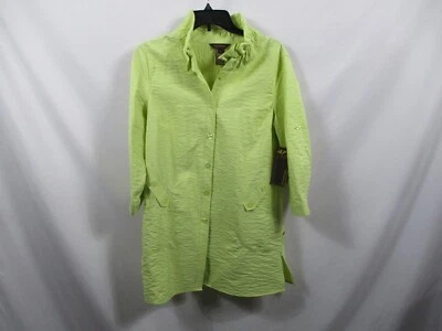 Chaqueta Múltiples Mujer Pequeña Verde Abotonada Manga Larga Bolsillos Poliéster Nueva Foto 1 de 4