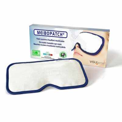 VISUFARMA Meibopatch wiederverwendbare beheizbare Augenmaske mit Temperaturteststreifen Brandneu mit Etikett Nicox