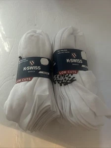 Neu K-Swiss 20 Paar mittelhohe Herrensocken weiß Größe: 10-13 - Bild 1 von 14