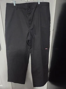 Mens Black Genuine Dickies Loose Fit Straight Leg Double-Knee Work Pants 40x30 - Picture 1 of 4