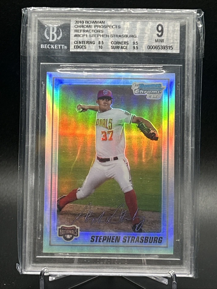 Bowman Chrome 2010 - Prospects Stephen Strasburg #BCP1 refractor/777 (RC) BGS 9 Foto 1 de 1