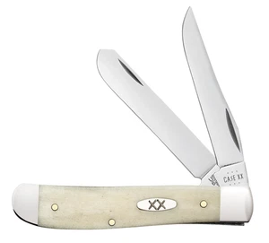 Case XX Knives Mini Trapper Smooth Natural Bone 13313 Pocket Knife Stainless - Picture 1 of 5