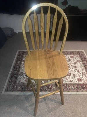 30 In OAK AWRBCK Barstool 360 Rotating Stools Model D44-130 Set Of 2 Local Pckup - Image 1 of 4