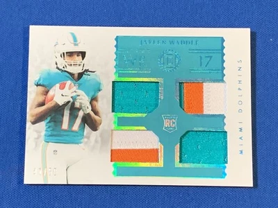Jaylen Waddle (RC), Encased Football 4 Patches, Blue #47/50 RTM-JW - Image 1 of 4