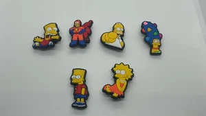 Simpsons Cartoon Croc Shoe Charms Lot Of 6 Pieces New!! - Picture 1 of 3