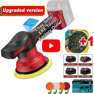 5500RPM 8 Speed Brushless Cordless Car Buffer Polisher for Milwaukee 18V Battery - image 1 of 4