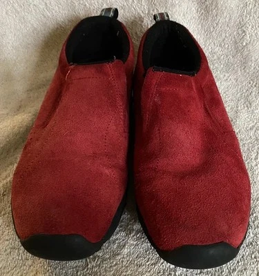 Zapatillas sin cordones Jeep para mujer talla 7,5 M zapatos rojos negros gamuza resistentes sendero de senderismo Foto 1 de 4