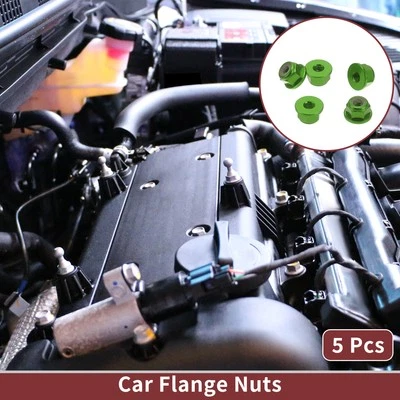 5 Stück M3 Flanschmuttern, grüner Gummiring, 4,5mm, für Auto, rutschfest - Bild 1 von 4