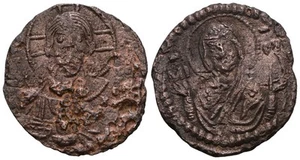 Byzantine Bronze Follis - Constantinople 1042-1055 AD - Constantine IX - Picture 1 of 4