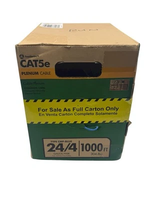 Southwire 1000 ft. Blue 24/4 CAT5e CMP (Plenum) Data Cable - Image 1 of 3
