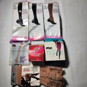 New Knee Thigh Highs Tights Pantyhose No Nonsense L'eggs Fruit of the Loom Etc. - Picture 1 of 15