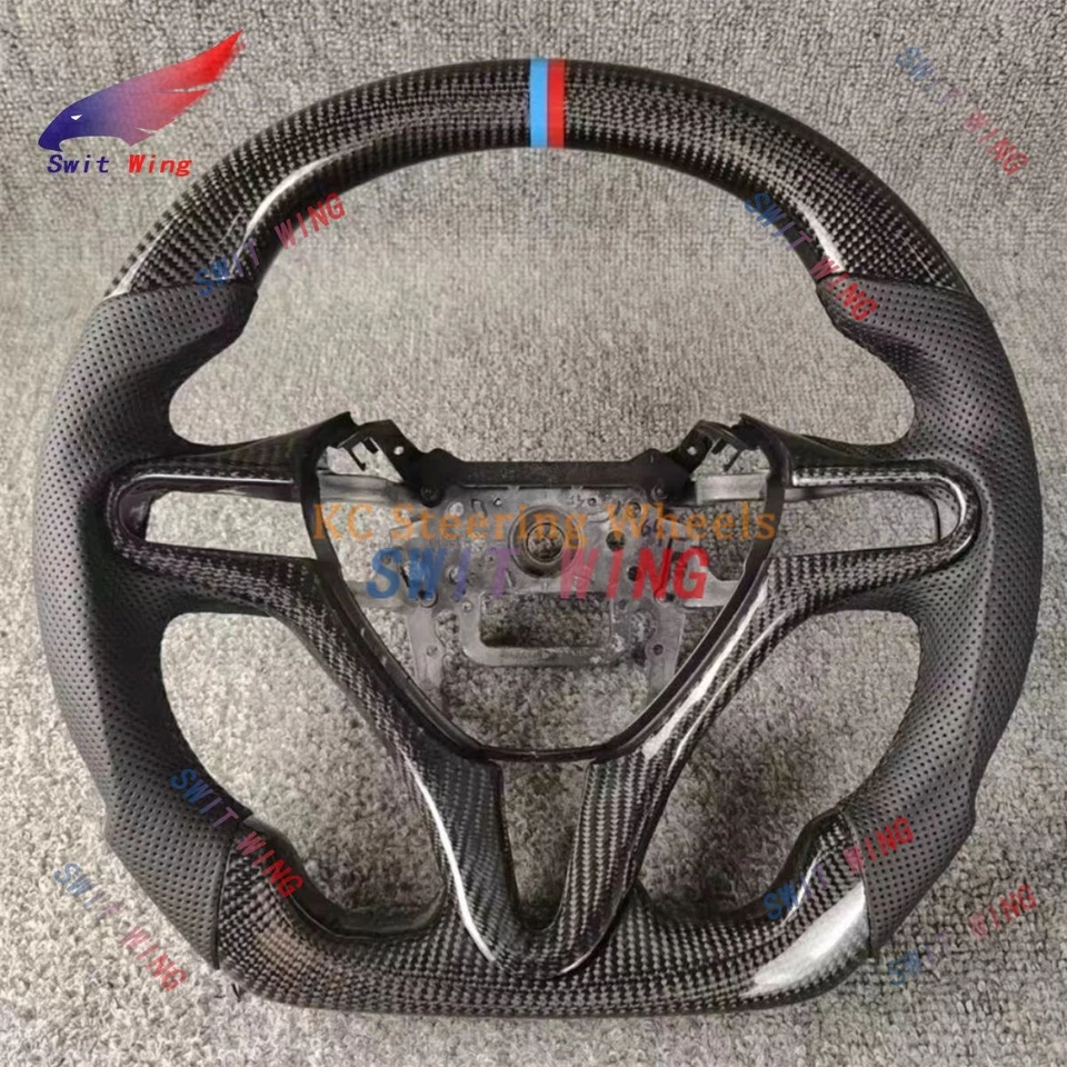 Volante de fibra de carbono personalizado para Honda Fit Jazz 2009-2014 segunda generación Foto 1 de 4