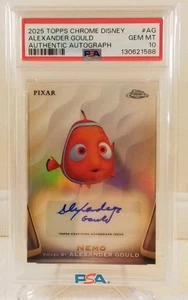 2025 Topps Chrome Disney Nemo Actor Auto PSA 10,  POP 1, Alexander Gould - Picture 1 of 2