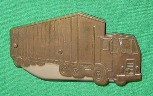 Antik 60er Jahre Ära Messing Semi Truck Thema Chirurgenstahl Stift Messer, Japan - Bild 1 von 4