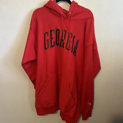 CHAMPION GEORGIA BULLDOGS MENS RED ARCH HOODIE Reverse Weave 3XLT Heavy Soft NWT - Image 1 of 4