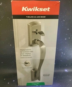 Kwikset 98150-002 Set Maniglie Avalon con Maniglia Porta Tustin in Nichel Satinato NUOVO - Foto 1 di 9