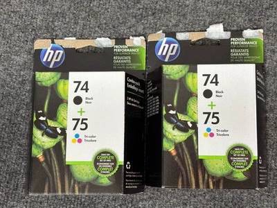 Combo de 2 cartuchos de tinta tricolor HP 74 negros y 75 originales CC659FN CADUCIDAD 2017 Foto 1 de 4