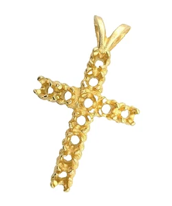 14Kt Elfstein 2,5 mm rund 1 x 3/5 Zoll Kreuz vergossen Befestigung EBS9506 - Bild 1 von 2