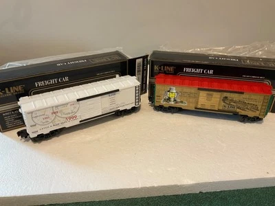K Line 641-7403 1998 Holiday Boxcar & 641-7404 1999 Holiday Boxcar, Nice! #13 - Image 1 of 4
