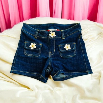 Mini Pantalones Cortos Marc Jacobs Azul Marino Denim Flor Foto 1 de 4