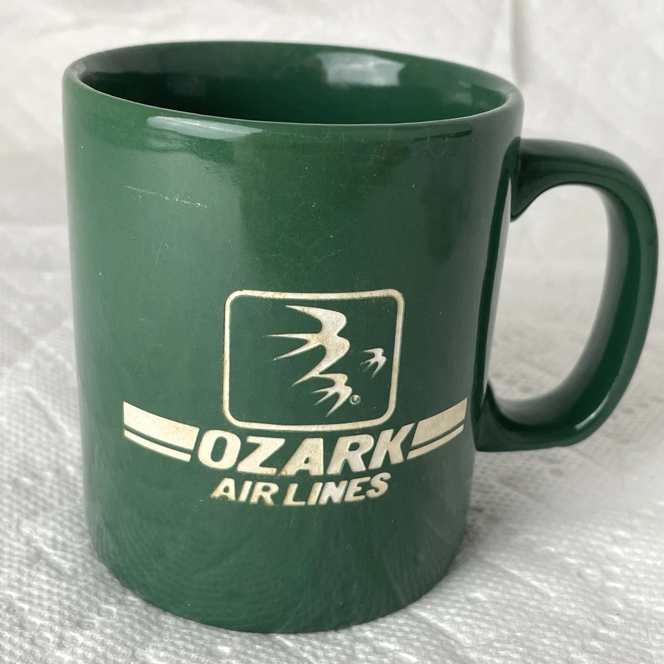 Taza de café vintage Ozark Airlines taza horno artesanía Staffordshire Inglaterra cerámica Foto 1 de 4