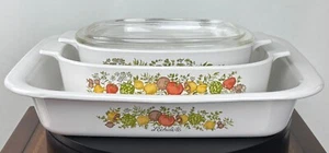 Set of 3, vintage, Pyrex, Spice Of Life, Casserole Dishes - Picture 1 of 12