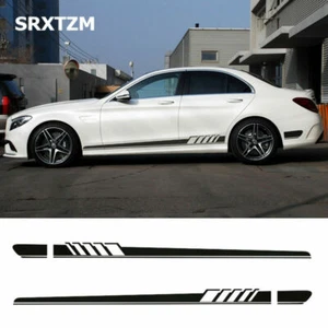 Schwarze Seitenstreifen Aufkleber Aufkleber für Mercedes Benz AMG W205 C180 C200 - Bild 1 von 5