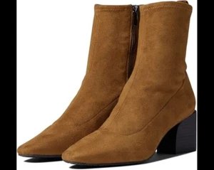 New Donald Pliner Suede Boots Heel Sz 8 Women Shoes Square Toe Brown Mother Day - Picture 1 of 8