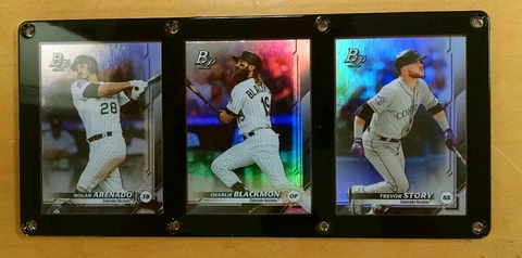 COLORADO ROCKIES 3 CARD PLAQUE NOLAN ARENADO CHARLIE BLACKMON TREVOR STORY Cover