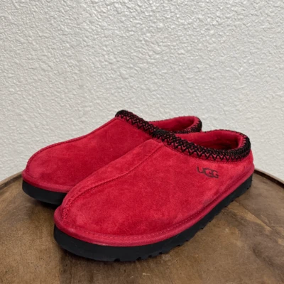 UGG Red Suede Sherpa Lined Tasman Slip-On Clog Slippers Shoes Size 9 - Image 1 of 4