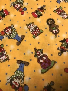 Tessuto 42" largo x 2 7/8 iarde VAI AL CIRCO con sfondo giallo, COTONE - Foto 1 di 4