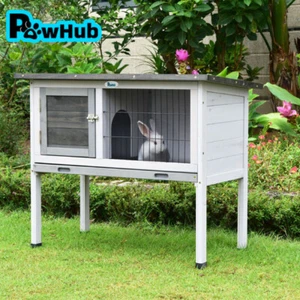 PawHub Small Wooden Chicken Hutch Guinea Pig Cage Rabbit Hutch With Tray - Picture 1 of 10