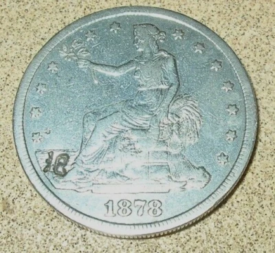 1878-S Trade Dollar w/Marks, 90% Silver, Strike Thru & Filled S Errors; Old Coin - Image 1 of 4