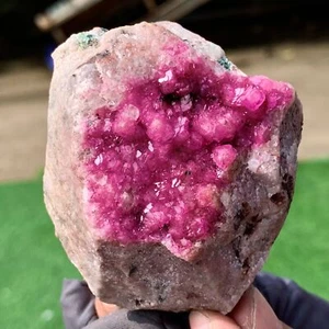 205G Natural Cobalto Calcite graininess Crystal Mineral specimen Healing-Congo - Picture 1 of 18