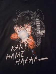 Dragon Ball Z Goku KAME HAME HAAAA- Short Sleeve T-Shirt Black Size Large - Picture 1 of 4