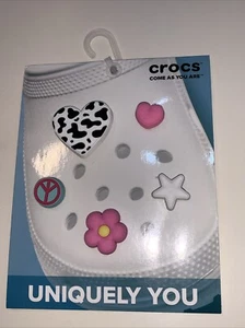 Crocs Uniquely You Girly Icons 5 pack Charms Jibbitz NEW Heart Flower Star - Picture 1 of 5
