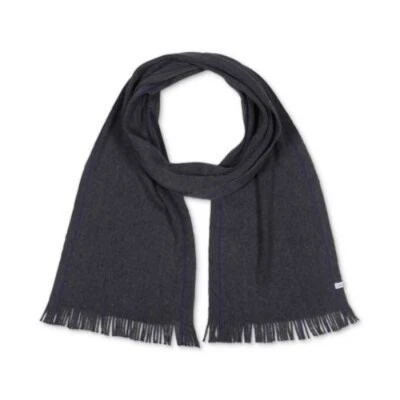 NUEVO CON ETIQUETAS Calvin Klein Bufanda Rasch a Rayas OS Gris Tejido Rectángulo Flecos Borde  Foto 1 de 4