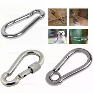 Karabiner Karabinerhaken Groß Klein Stahl verzinkt Schraubkarabiner Schäkel - Picture 1 of 39