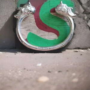 *N2N Noname* Sterling Silver Double Devil Skull Head Bracelet Gothic Punk Harley - Picture 1 of 8