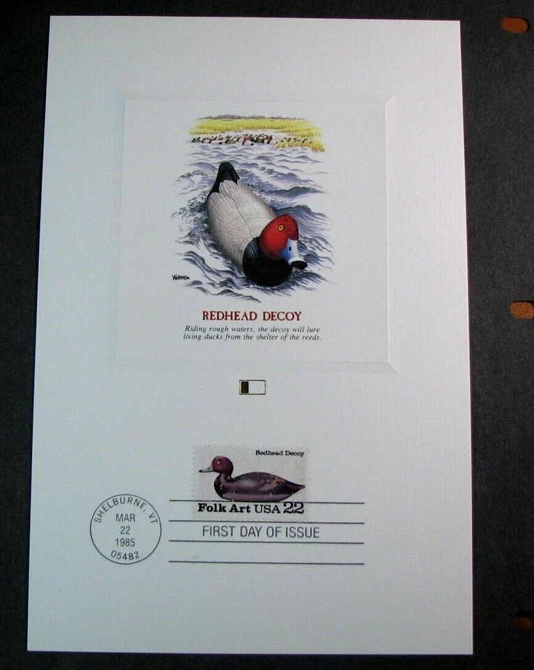 US Stamp FDC Scott# 2141 Redhead-Duck Decoy Proof Card 1985 Used H315 - Image 1 of 1
