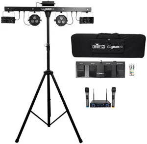 Chauvet GigBar 2.0 DMX Light FX Bar w/Tripod+Footswitch+Remote+Bag+Wireless Mics - Picture 1 of 12
